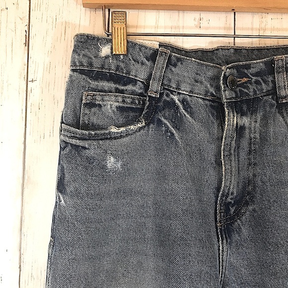 Zara Two Tone Raw Hem Straight Cut Jeans - Picture 7 of 16